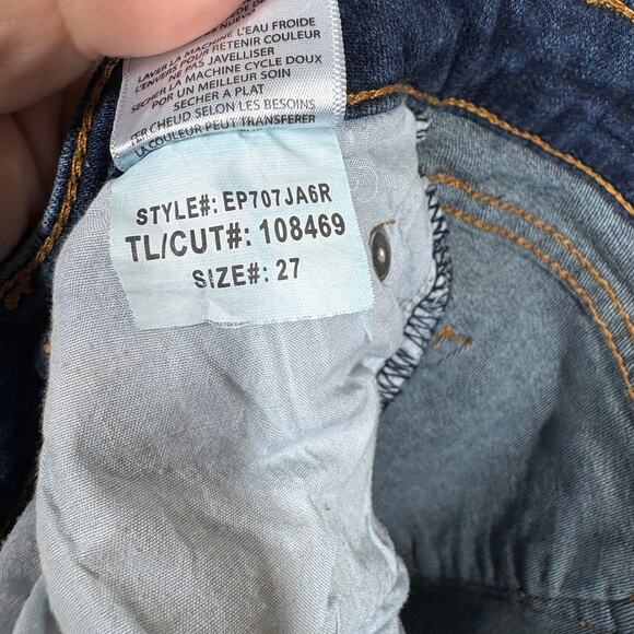 STS Blue 27 Morgan Tomboy Jeans Skinny Blue Mid Rise Distressed Cuffed Ankle - Picture 8 of 9